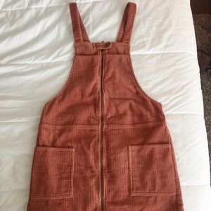 Corduroy pinafore mini dress